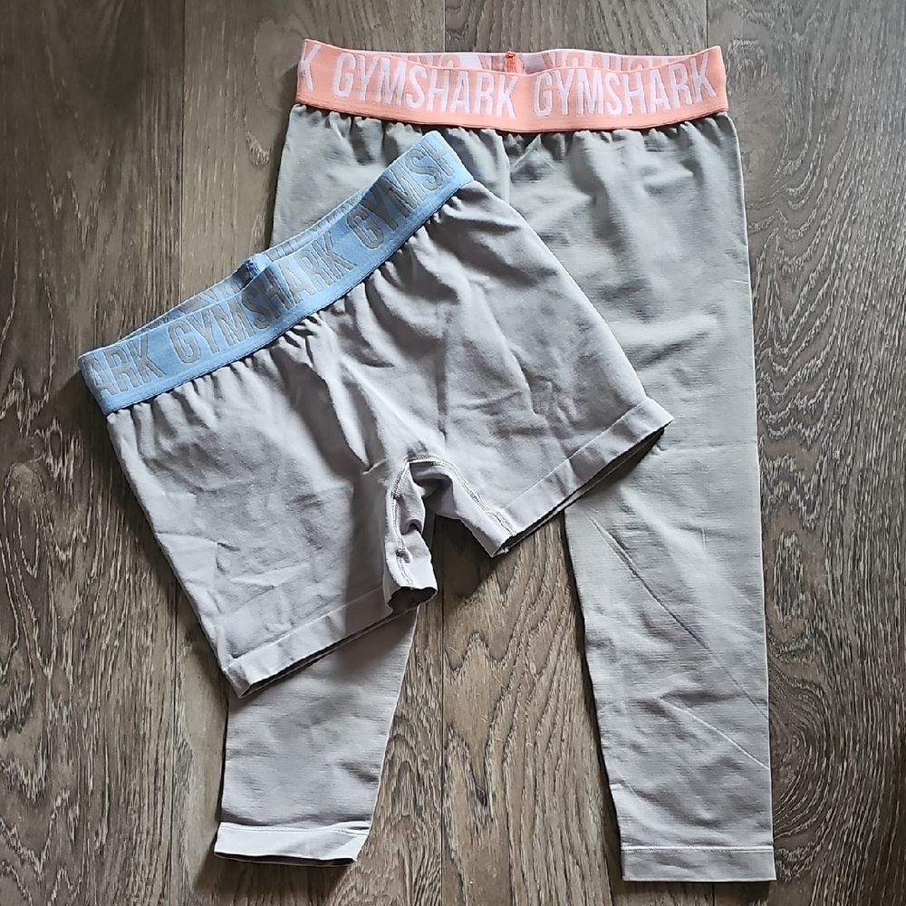 Gymshark Gray Leggings and Shorts Set